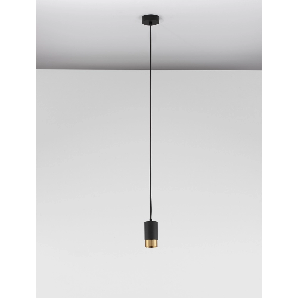 Pendelleuchte Pongo S single 10,8cm schwarz mit gold Lyora 5212017430311