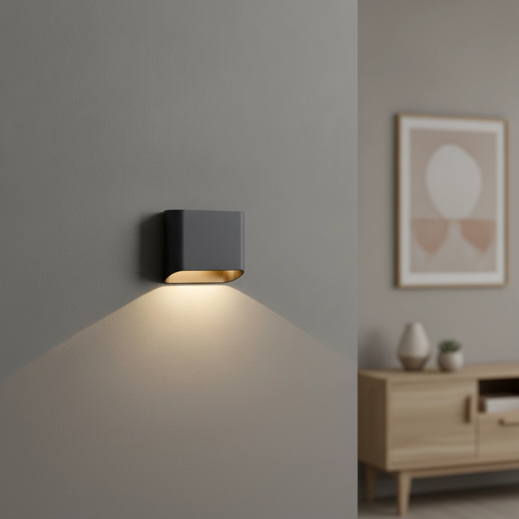 Wandleuchte Diaz 1L Schwarz mit Gold