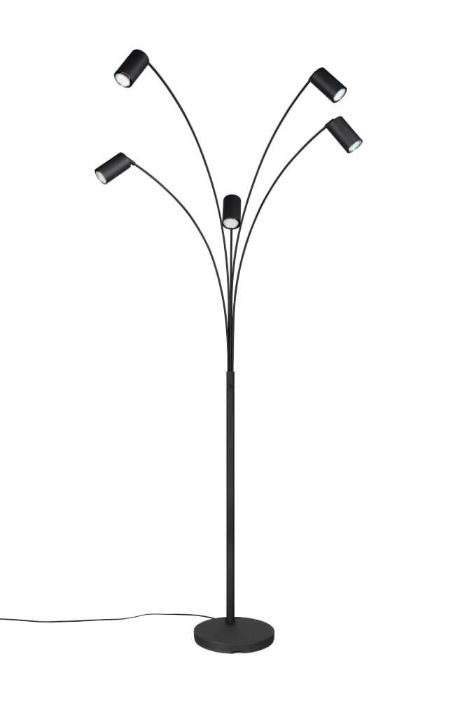 5-flammige Stehleuchte Marley Schwarz Trio 4017807612363