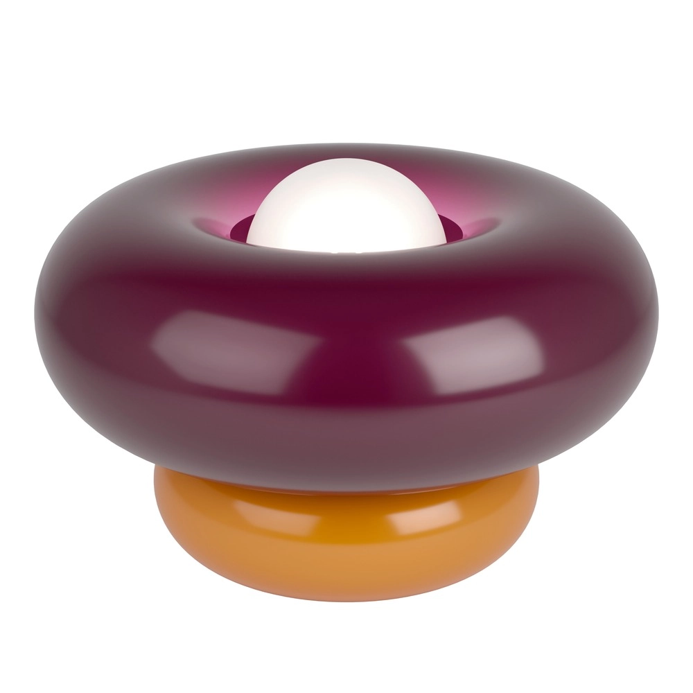 Design-Tischlampe Torchiarolo Orange mit Burgunderrot