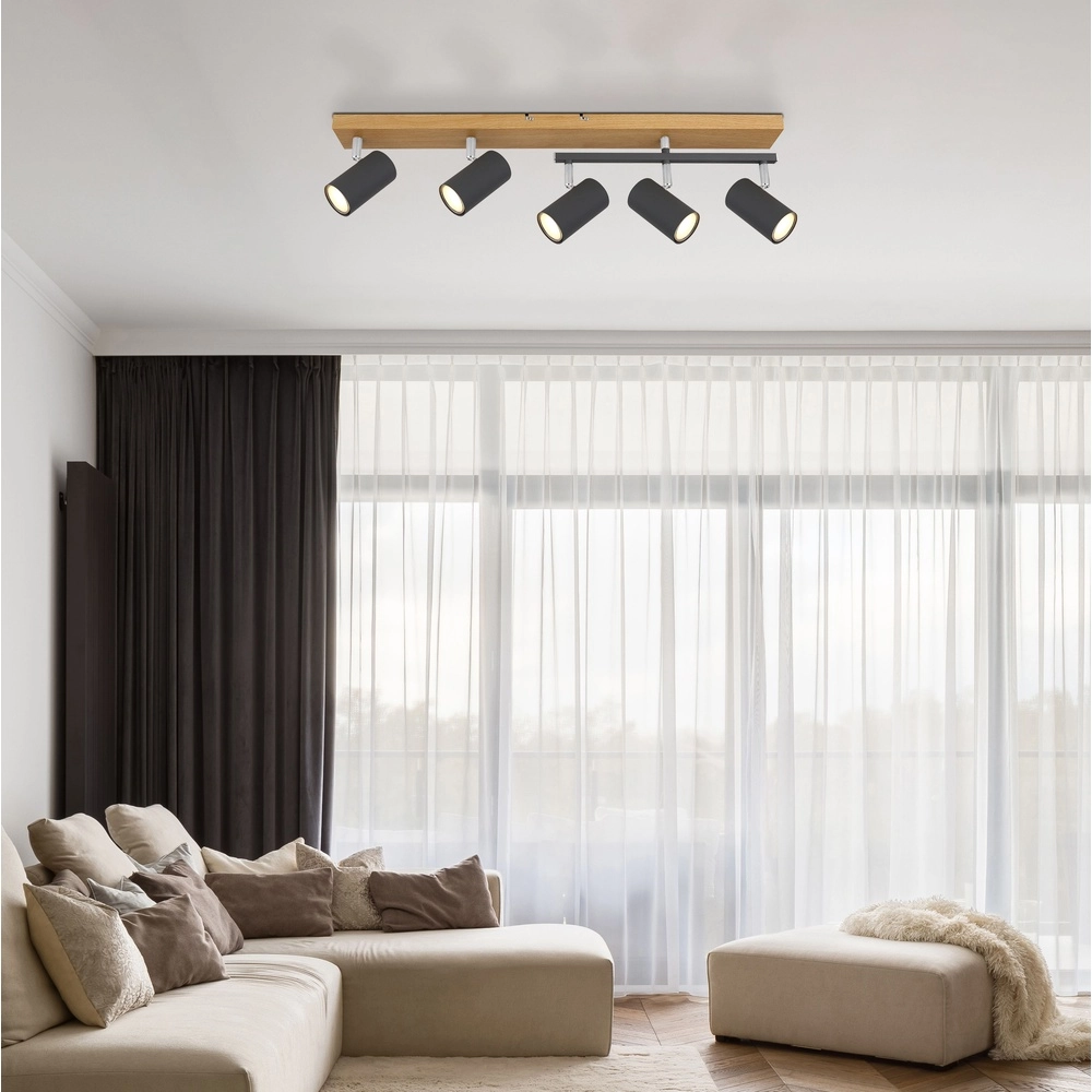 Deckenlampe 5-Leuchten Robby Holz Globo 9007371442577