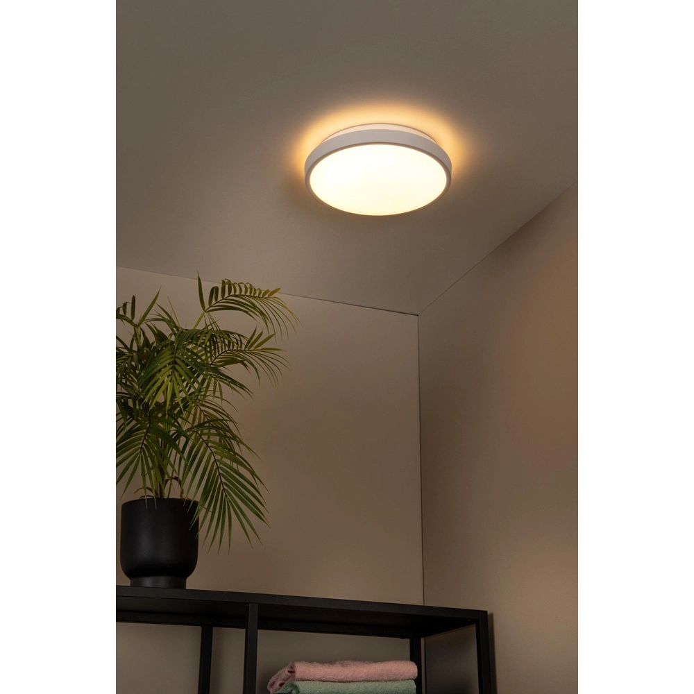 Weißes Deckenlicht Dasher Ø 29,3 cm IP44 für Badezimmer Lucide 5411212792082