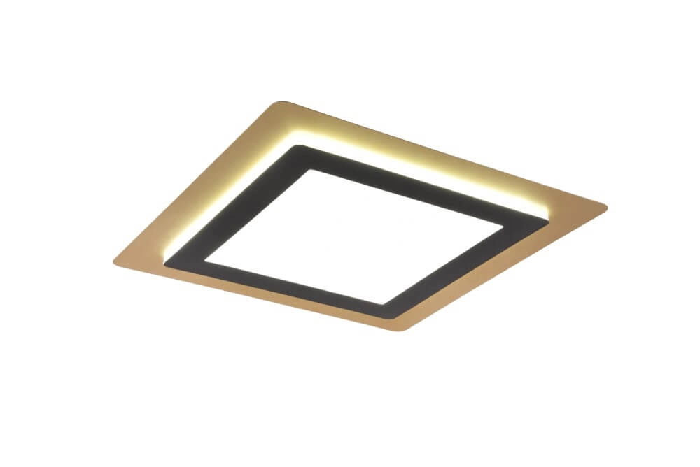 Quadratische Design-Deckenleuchte Morgan schwarz mit gold Trio 4017807574401