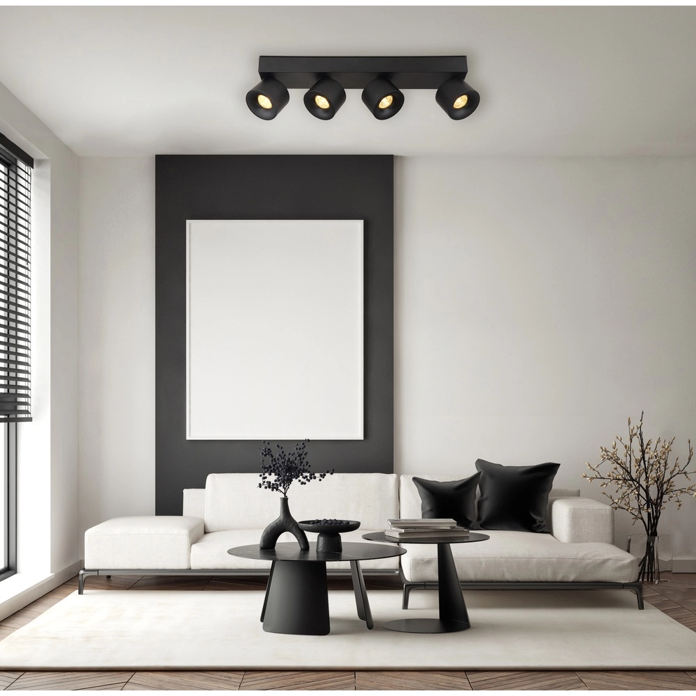Elegante Deckenlampe Rae 4-Licht Schwarz Globo 9007371459643