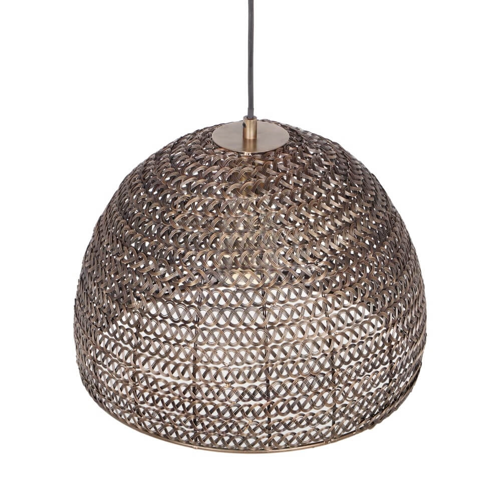 Hängelampe aus schwarzem Rattan Kamara Ø 36cm Trio 4017807617344