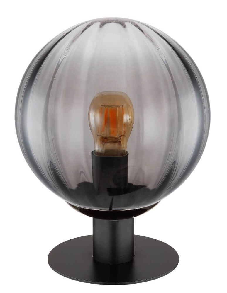 Tischlampe Dallerta schwarz mit Rauchglas Globo 9007371458561