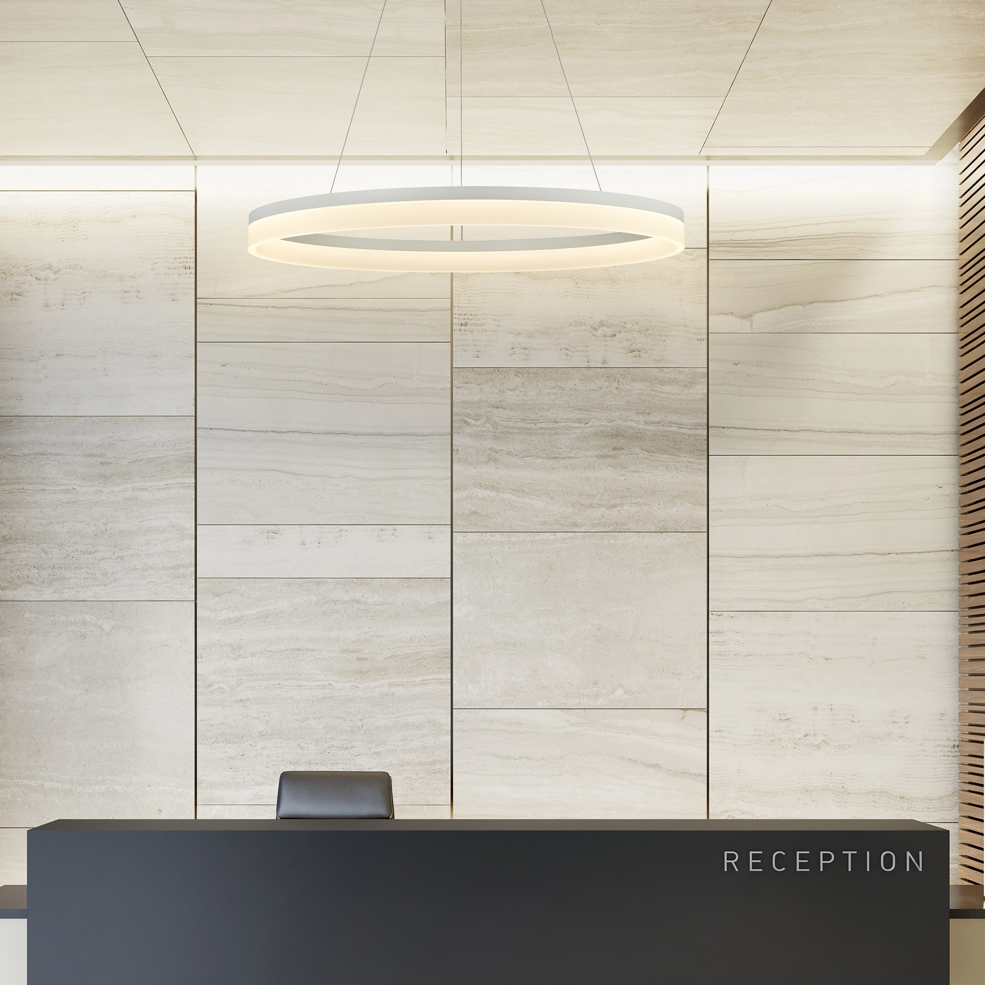 Elegante Pendellampe Ara Ø 100 cm weiß Lyora 5053423307213
