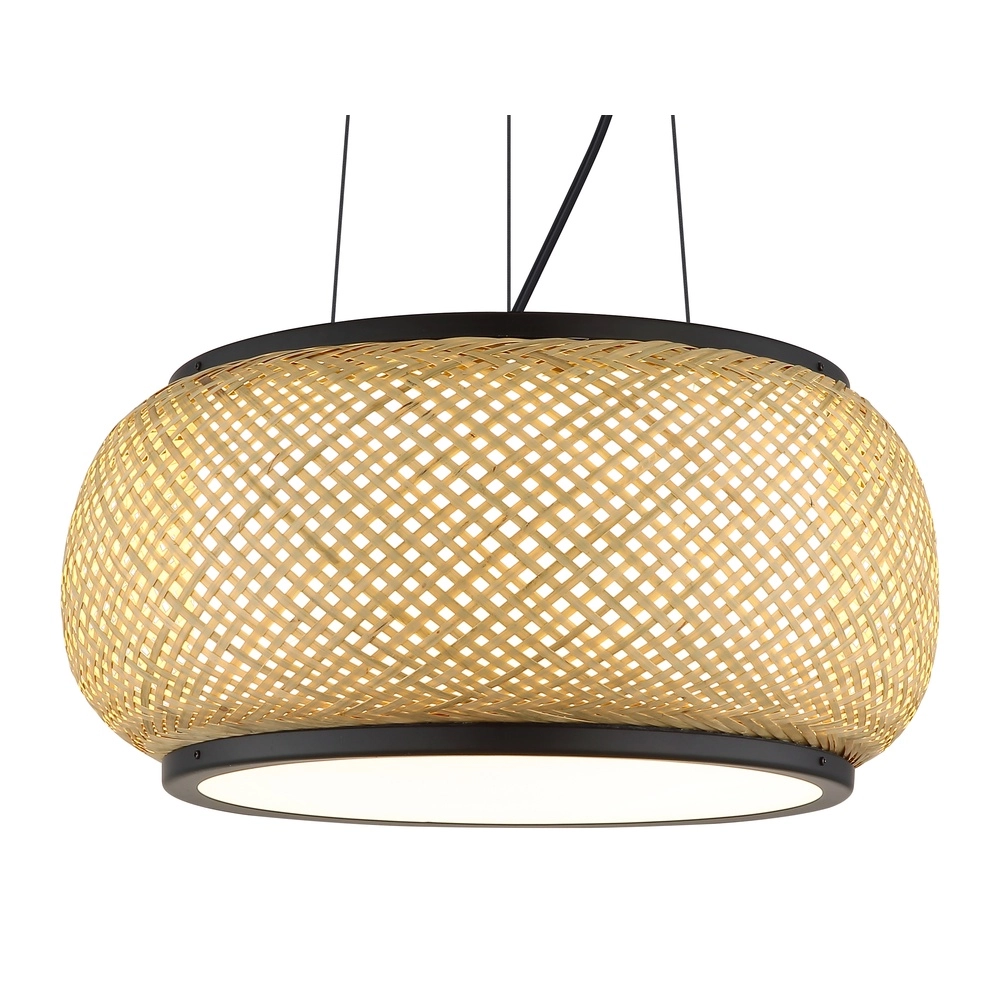 Pendellampe Bambora Schwarz mit Bambus Globo 9007371578795