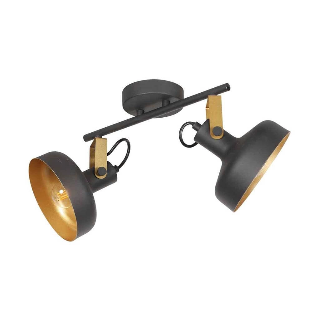 Deckenlampe Prato schwarz mit gold 2-flammig Steinhauer 8712746176384