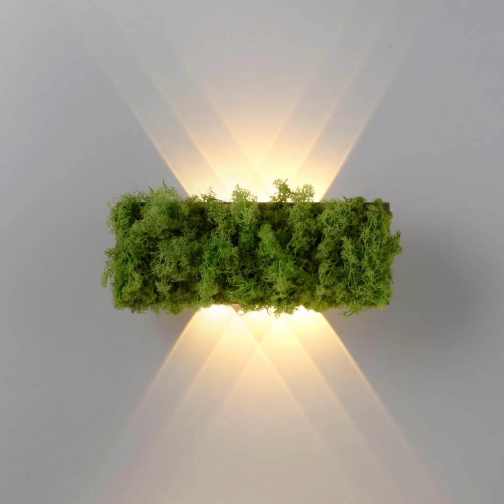Rechteckige Deckenleuchte Green Carlo mit Moos Just Light 4043689994853