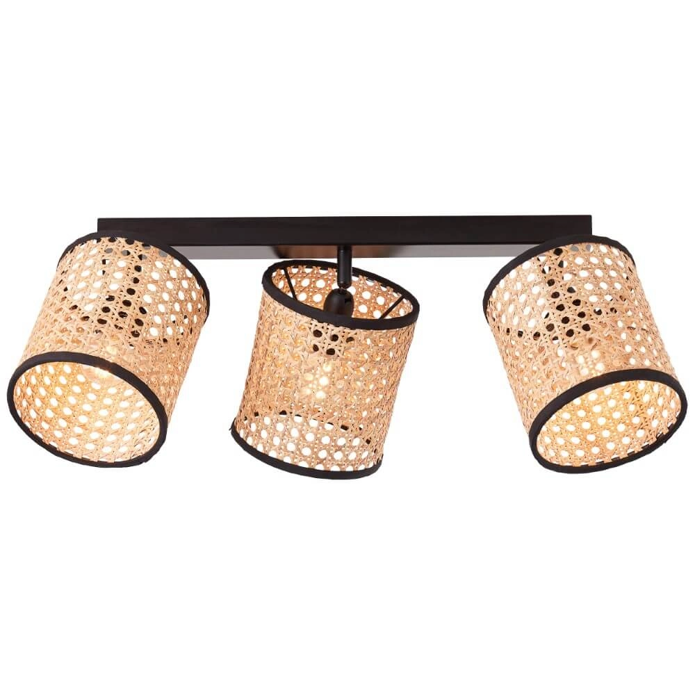 Deckenleuchte aus Rattan Wiley 3-flammig