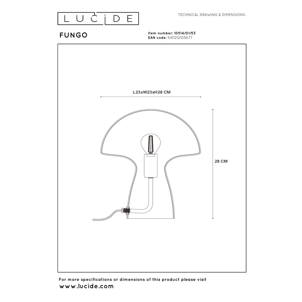 Tischlampe Fungo Orange Lucide 5411212105677