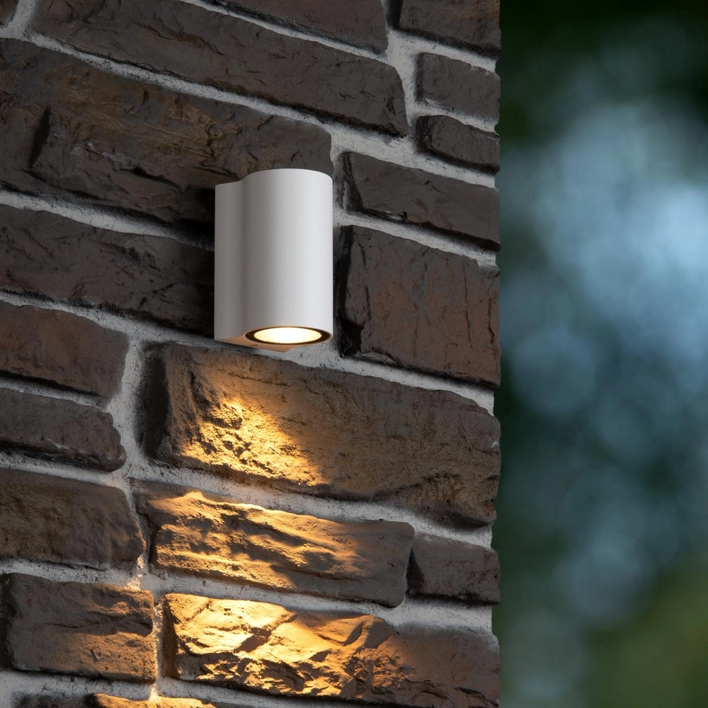 Design-Wandlampe Akra Unten weißes IP54 Lucide 5411212334039