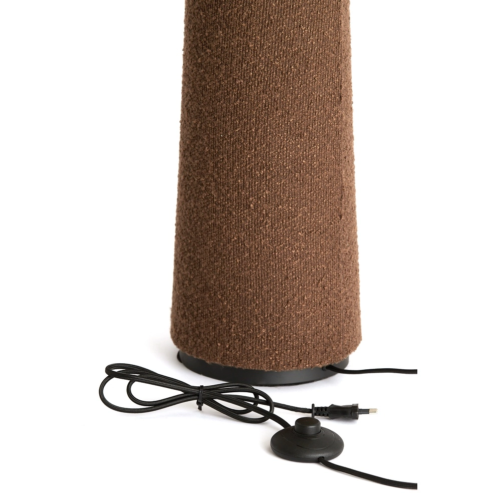 Stehlampe Devia Ø 50cm – bouclé – braun Light & Living 8717807759520