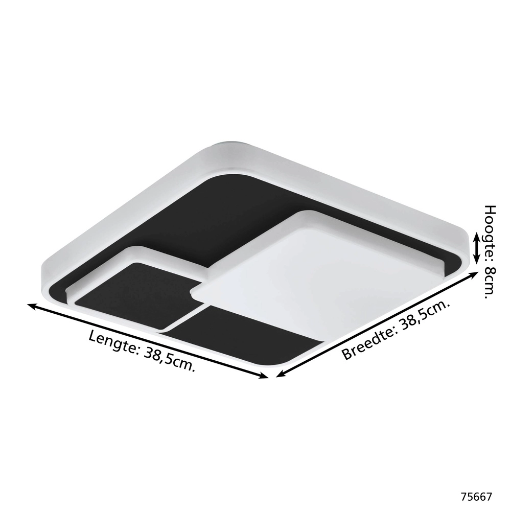 Moderne Deckenlampe Lepreso Schwarzes Quadrat Eglo 9002759756673
