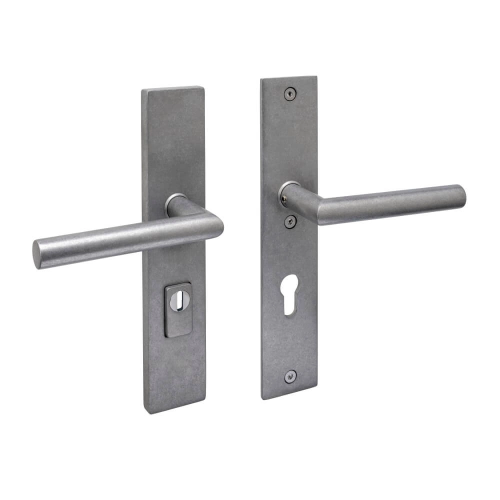 Gerade hintere Türbeschläge Aurano PC 72mm Edelstahl getrommelt