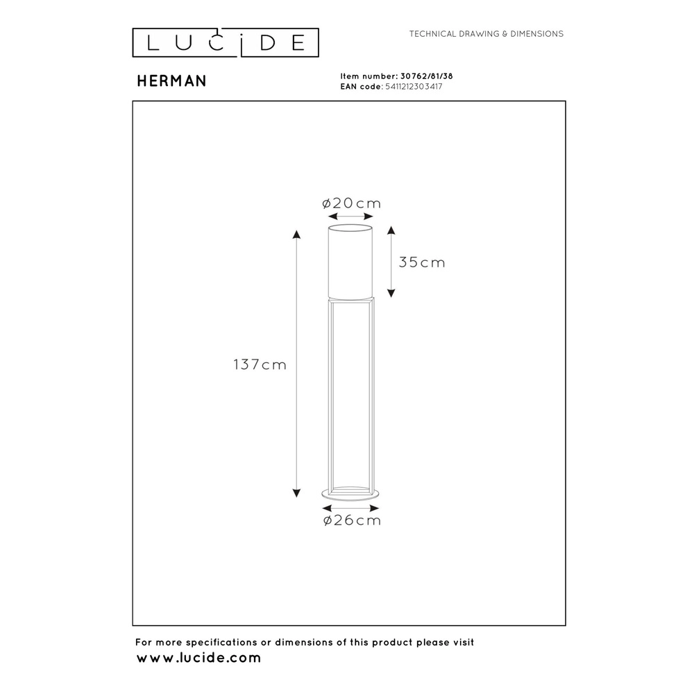 Stehlampe Herman Sandbraun Lucide 5411212303417