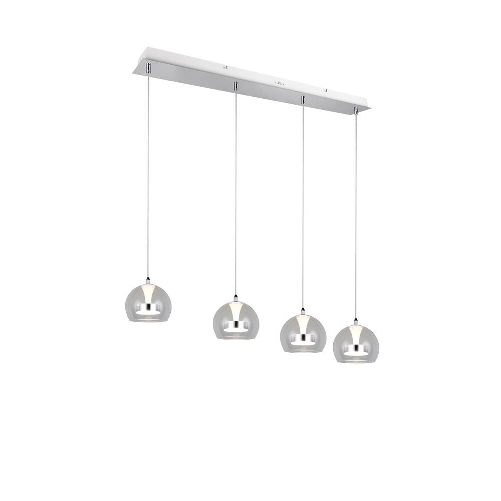 Pendelleuchte Flynt 4-flammig chrom Trio 4017807671018