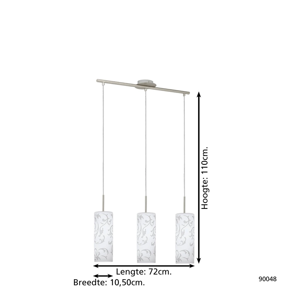 3-Licht Pendellampe Amadora Nickel Eglo 9002759900489