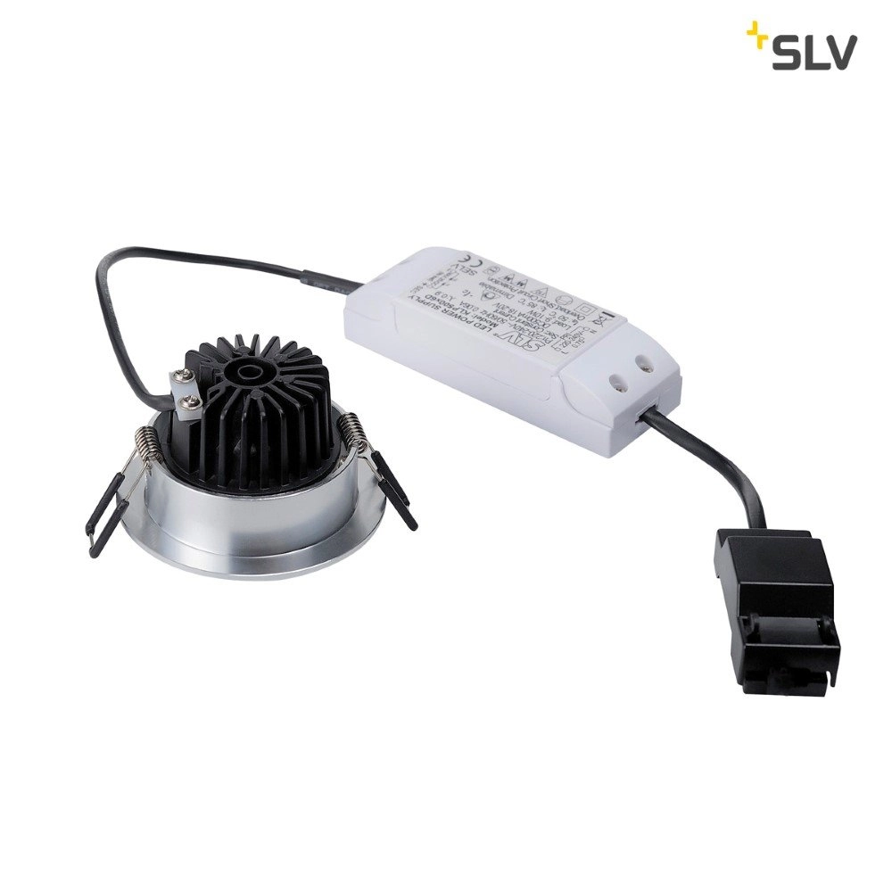 LED-Deckenstrahler Patta Round 8 cm Metallic-Grau SLV 4024163151382