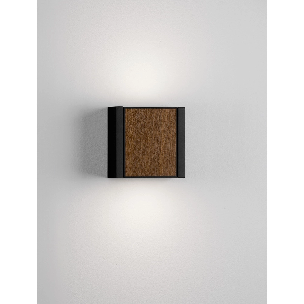 Wandleuchte Kioo schwarz mit Holz Lyora 5212017478795
