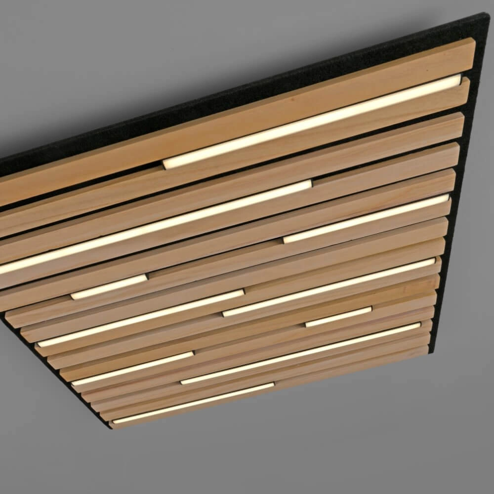 Quadratische Deckenleuchte Q-Akustik Holz Paul Neuhaus 4012248385388