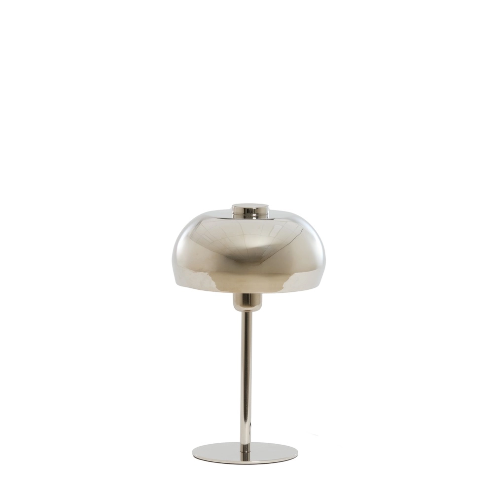 Tischlampe Surin Ø 22cm – glänzendes Nickel