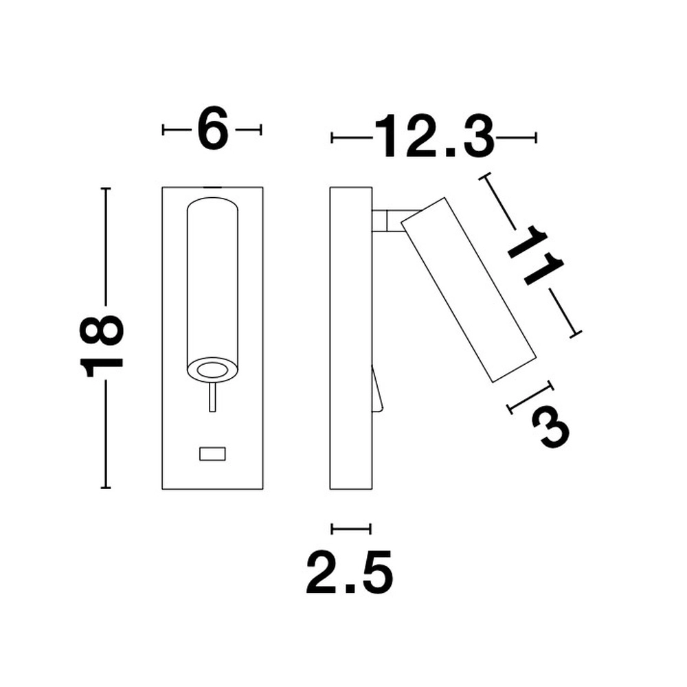 Nachttischlampe Fuse Schwarz mit USB Lyora 5212017423719