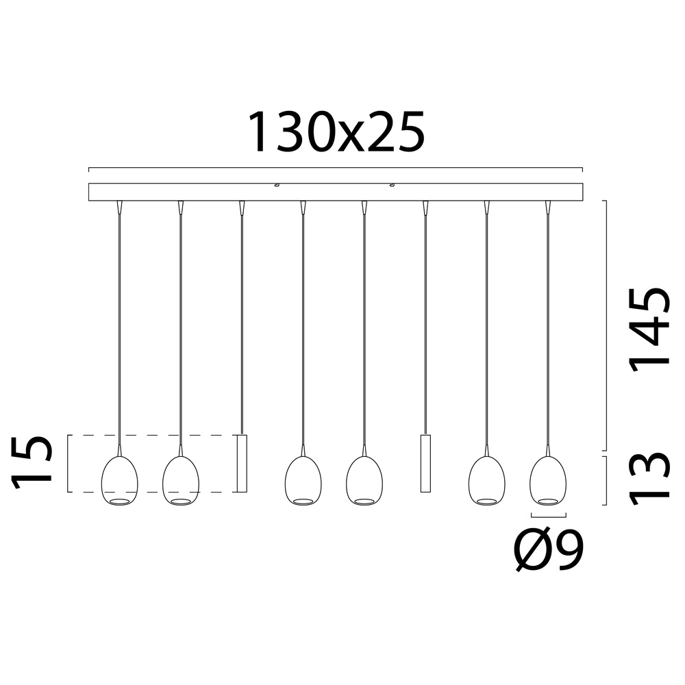 Design-Pendellampe Alta 8-Glas Kakao Masterlight 8718121438269