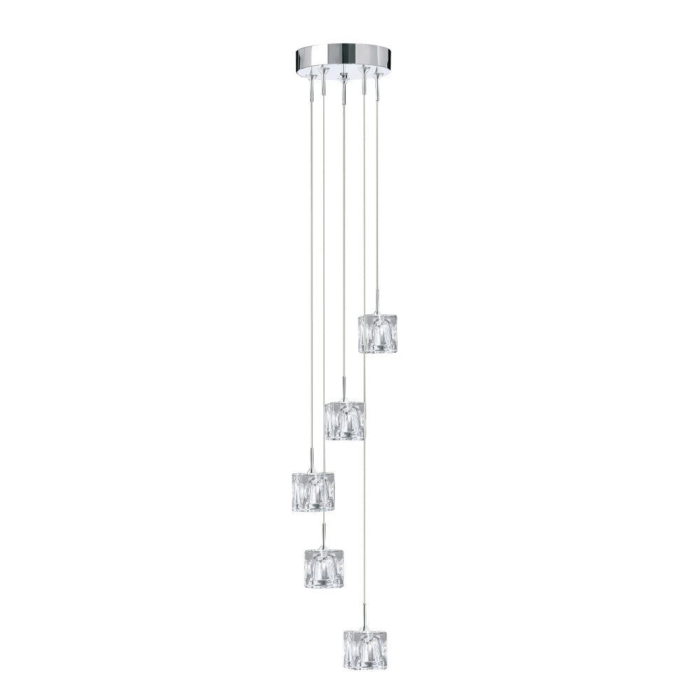 Vide Hängelampe Ice Cube 5x5W - 3000K - 18cm Metallgrau Searchlight 5053423102054