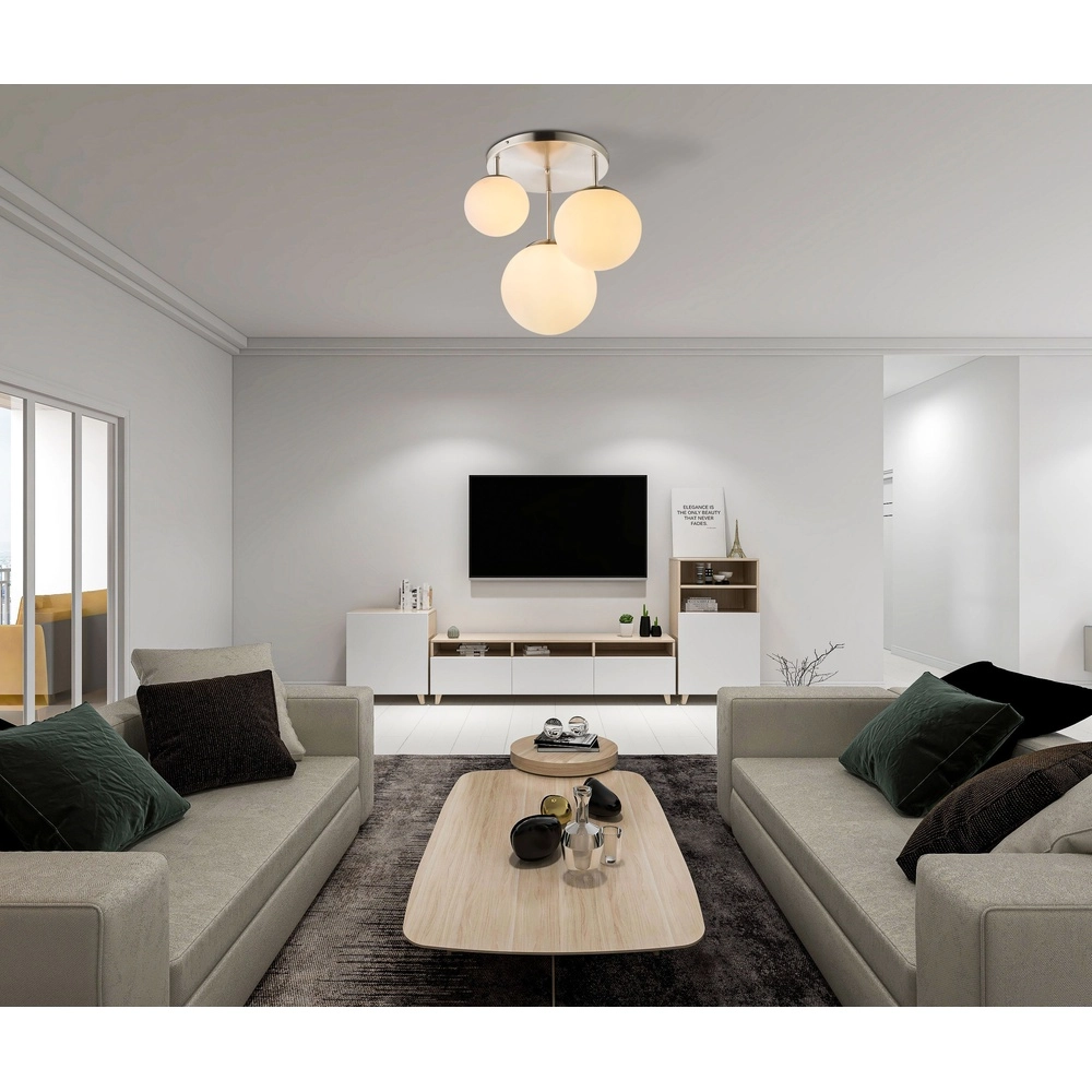 Design-Deckenlampe Joel Nickel mit Weiß Globo 9007371364039
