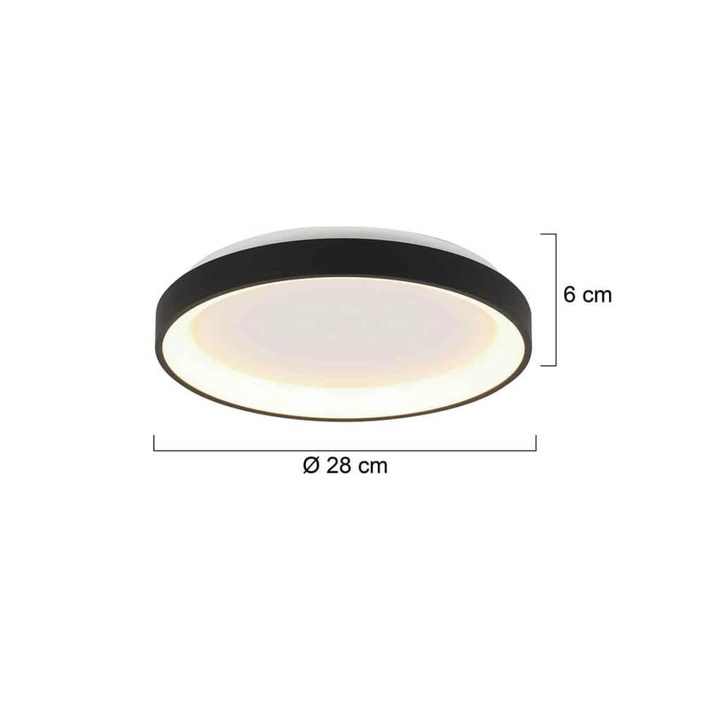 Deckenlampe Ringlede Design schwarz Ø 28cm Steinhauer 8712746171938