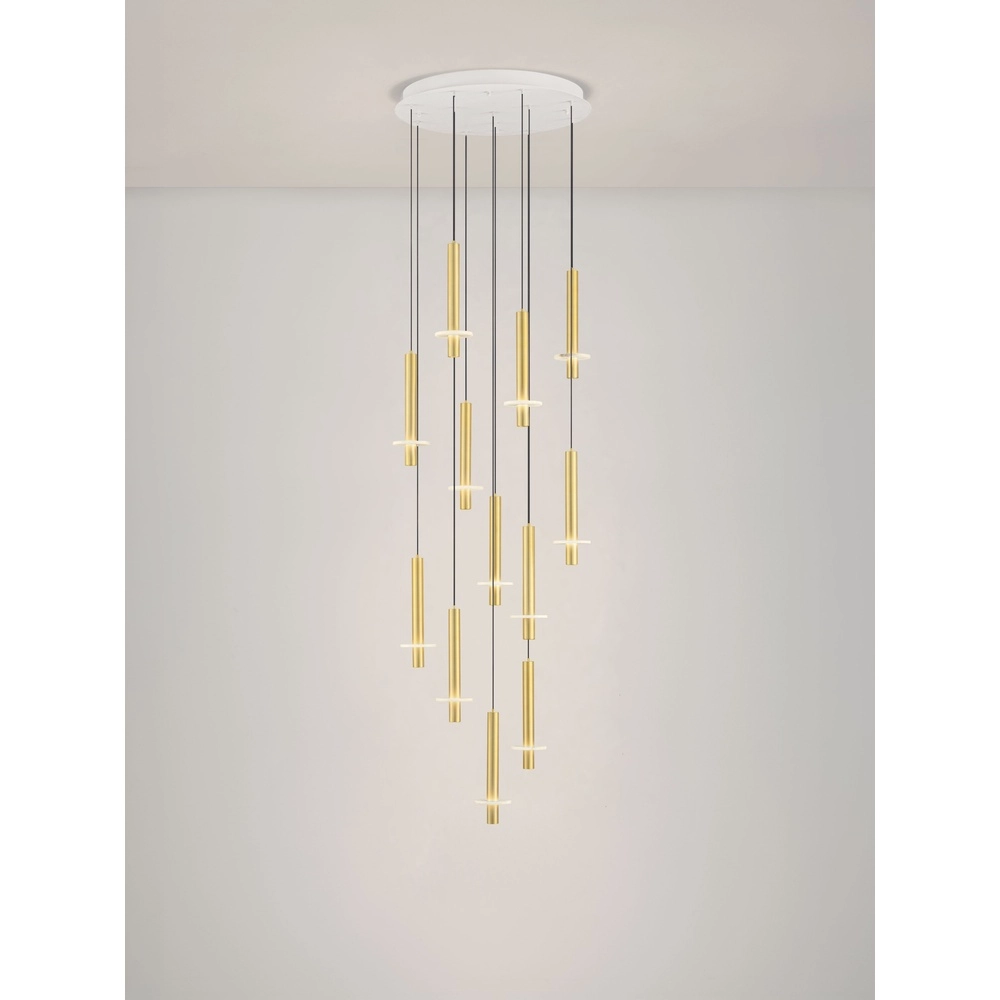 Design-Pendellampe Noemi Gold mit weißem Ø 62 cm Lyora 5212063503328