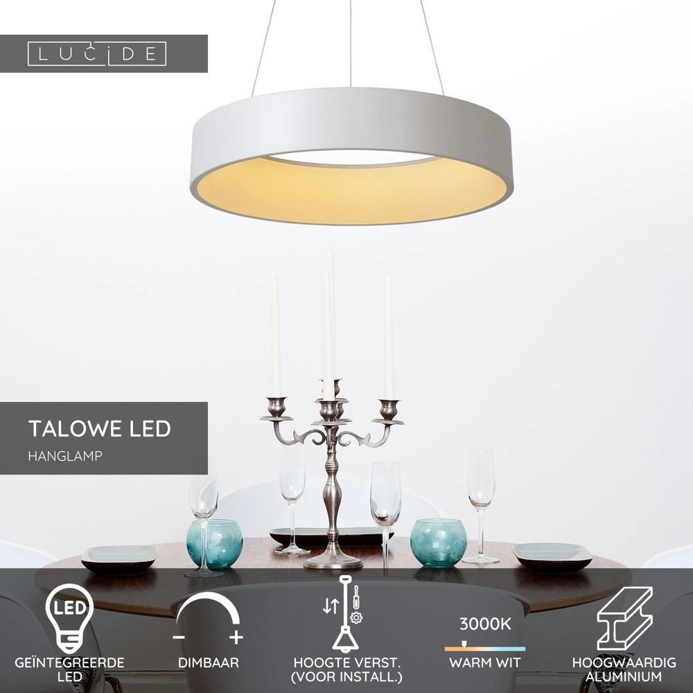 Pendellampe Talowe Led Ø 60 cm weiß Lucide 5411212460240