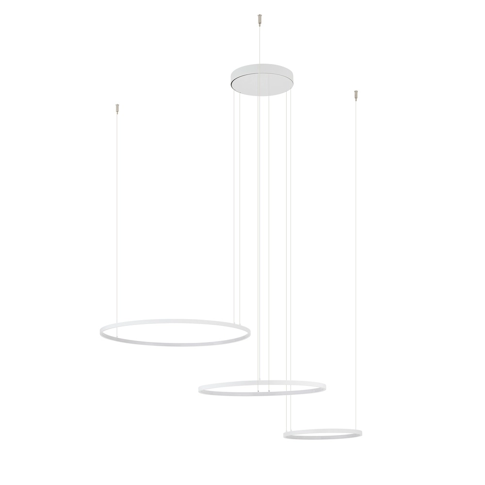 Design-Pendellampe Circolo Led 3 weiße Ringe