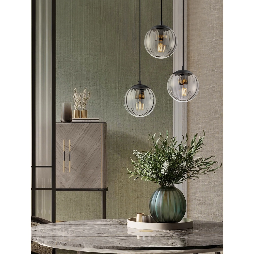 Pendelleuchte Abbacus 3-flammiges Rauchglas Lyora 5212017461056