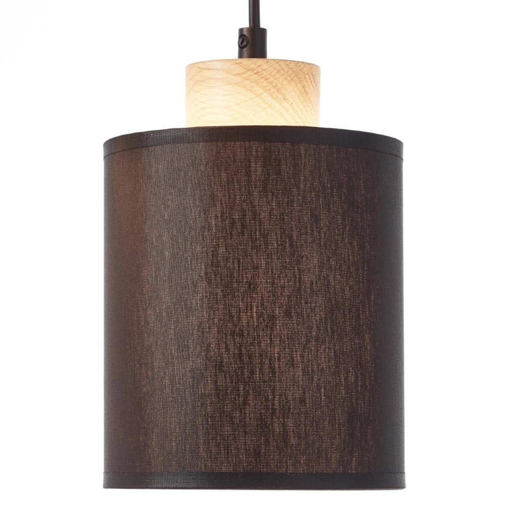 Hängelampe mit 4 Leuchten Vonnie schwarz mit Holz Brilliant 4004353391644