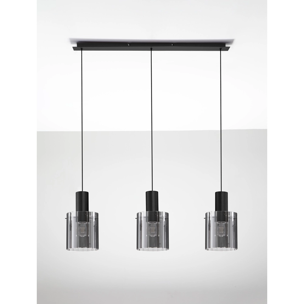 Design-Pendelleuchte Mirbi 3-flammig schwarz gerade Lyora 5212017468444