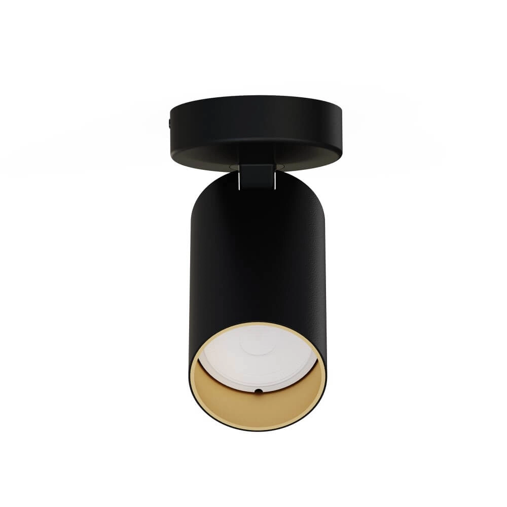 Neigbarer Aufbaustrahler Mono schwarz mit gold Lyora 5903139776394