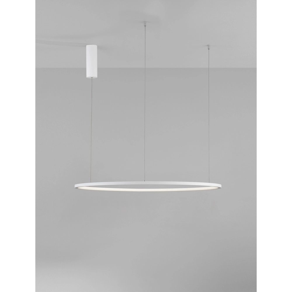 Runde Pendelleuchte Tarquin weiß Ø 80cm Lyora 5212017438294