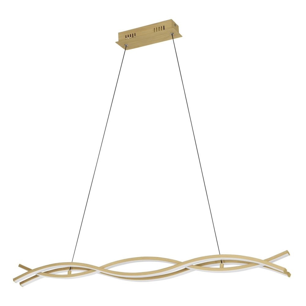 LED-Pendellicht mit Holzoptik Lasana 4 90 cm