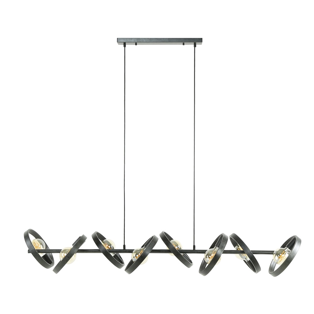 8-Ringe-Pendellicht-Esstisch Hover Holzkohle – Ø 26 cm Lyora 8716803513389