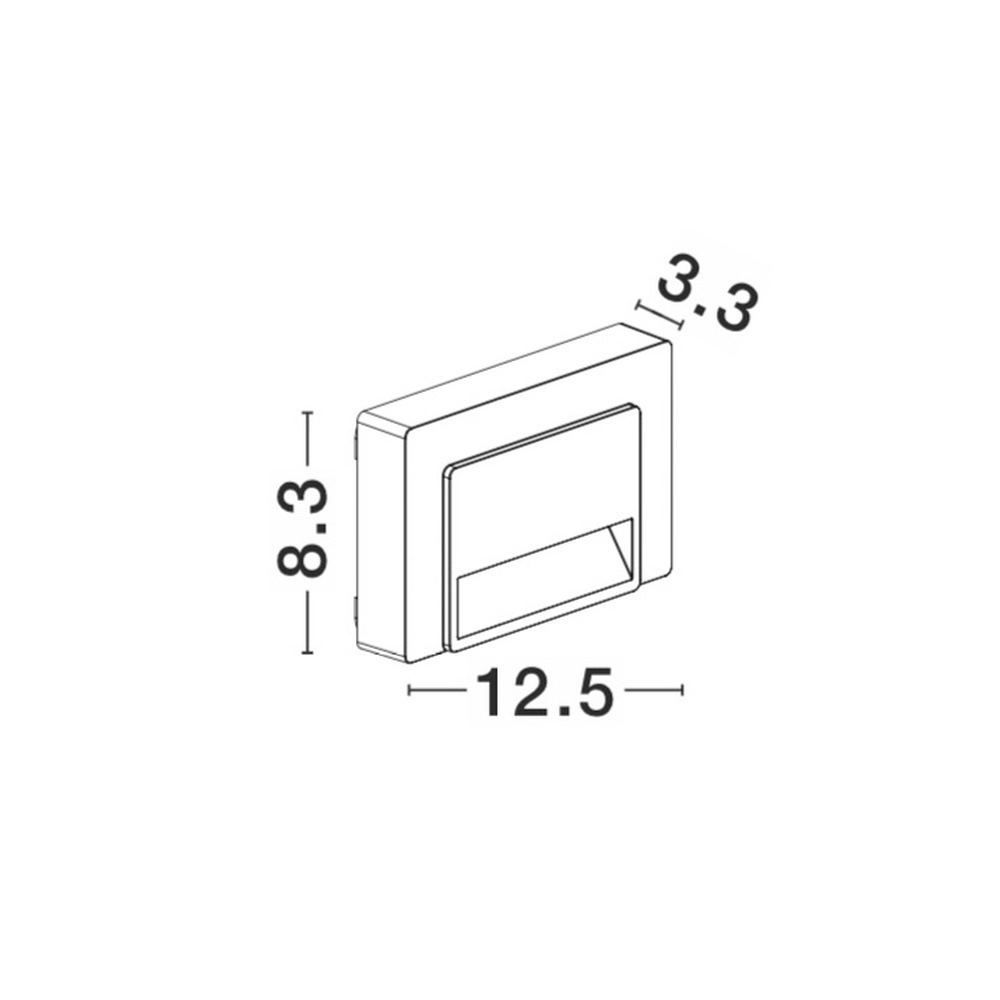 Wandleuchte Luton Rechteck 12,5cm grau Lyora 5212017411136