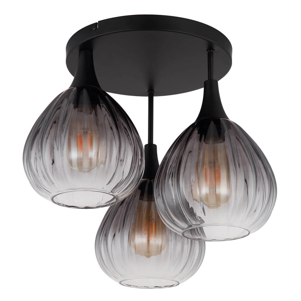 Schwarze Deckenleuchte Olsen 3-flammig Globo 9007371453801