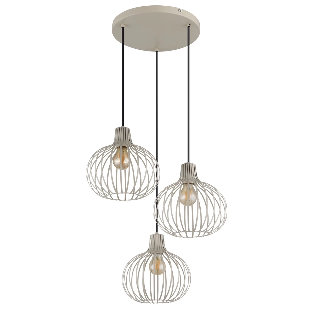 Design-Pendellampe Mateo 3-Licht Rundcreme Globo 9007371566150