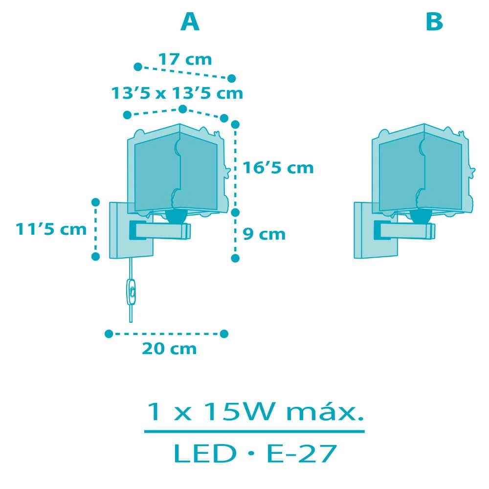 Wandlampe Rocket blau mit weiß Dalber 8420406633596