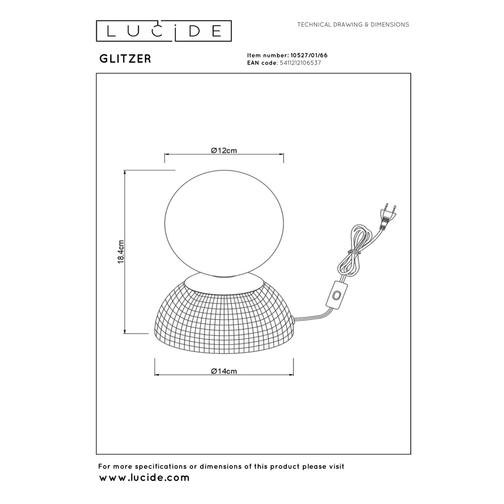 Tischlampe Glitzer Pink Lucide 5411212106537