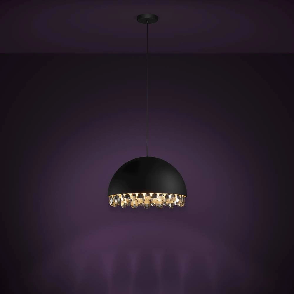 Schwarze Hängelampe mit Kristall Gaetano 2 Ø 45cm Stars of Light 9002759399498