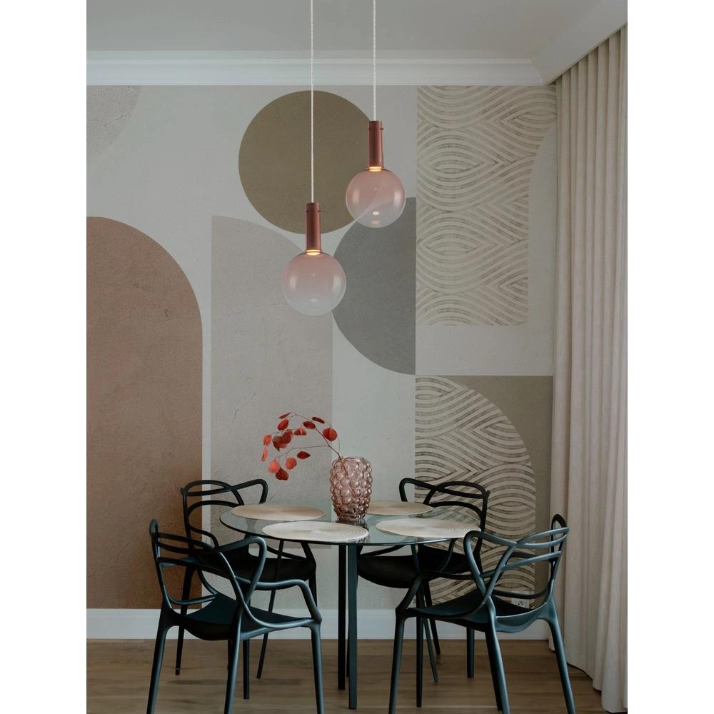 Pendelleuchte Nostos rosafarbenes Glas Lyora 5212017461148