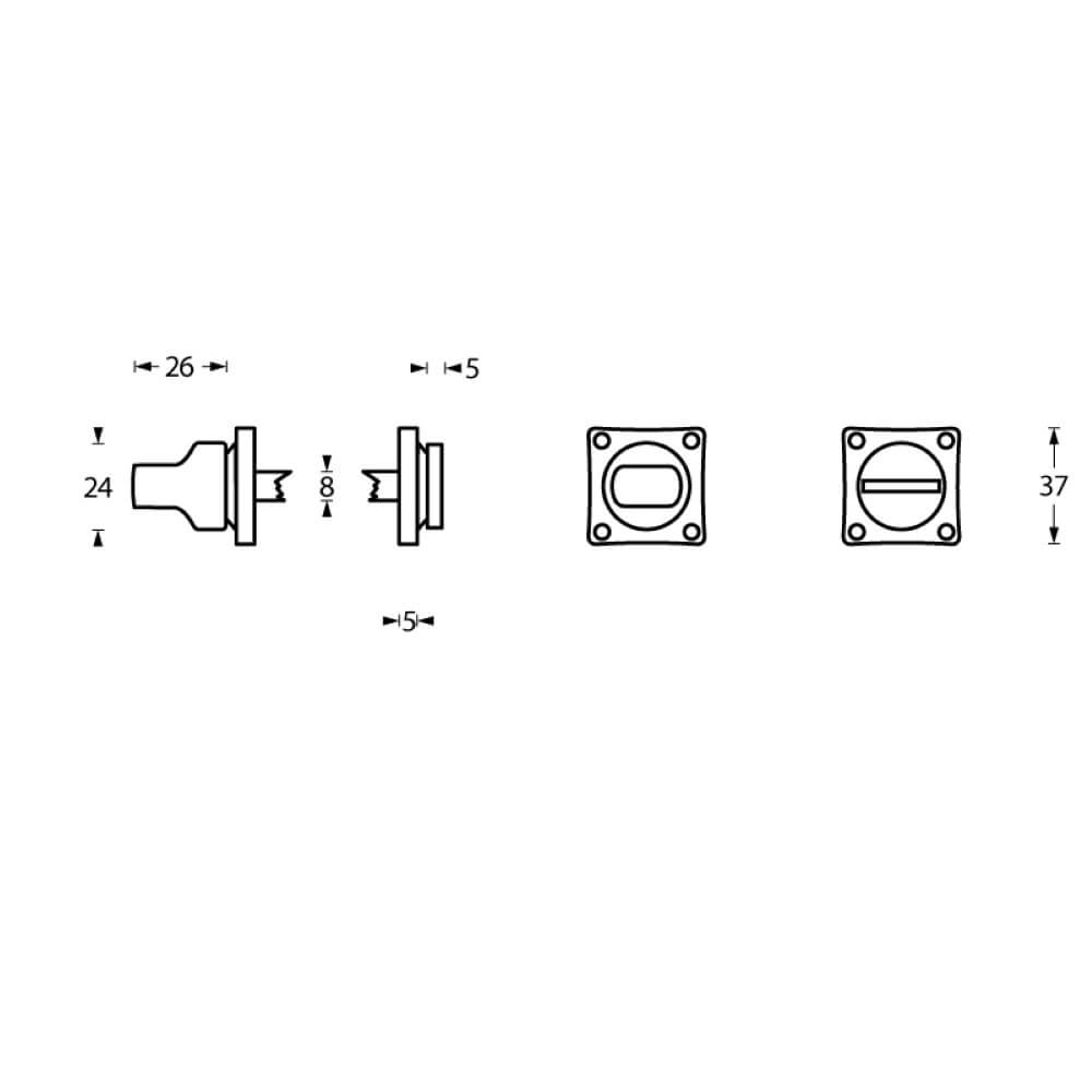 Verschluss der Toilette Tira Nickel-Schraubenloch Intersteel 8714186055571